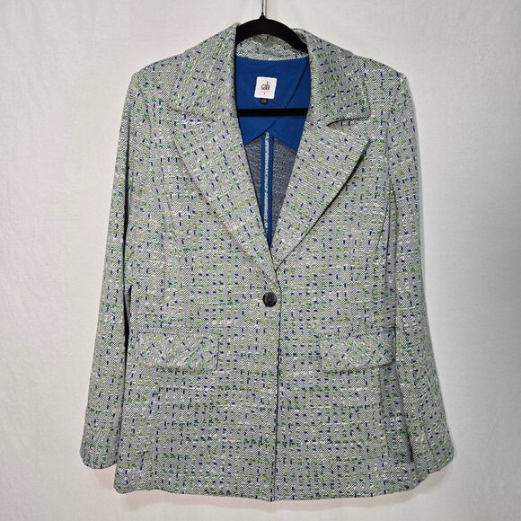 CAbi Jackets & Blazers - CABI PRESENTACION Modern Multicolor Tweed Structured Blazer Size L New No Tags!